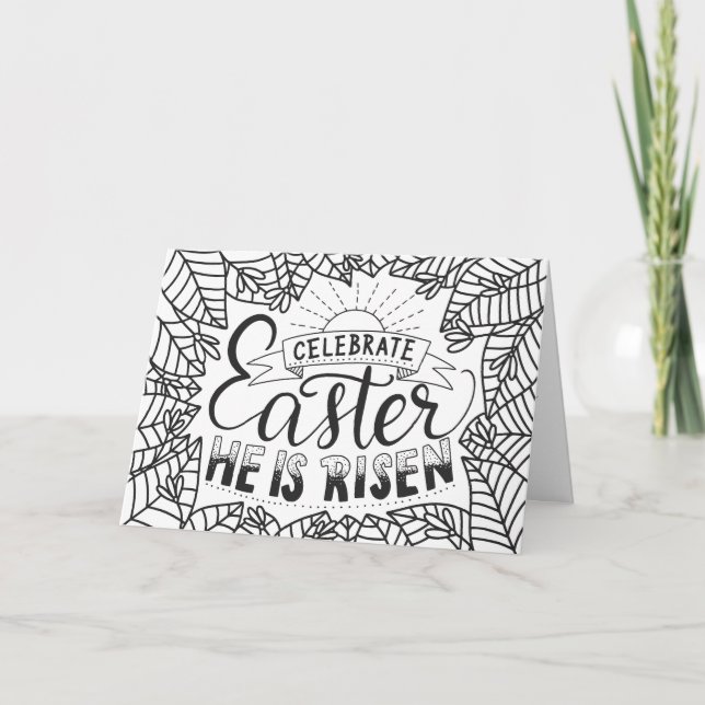 Celebrate Easter He Is Rising Holiday Card (Front)