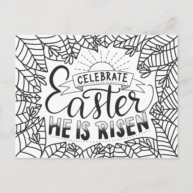 Celebrate Easter He Is Rising Postcard (Front)