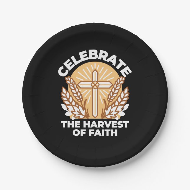 Celebrate Faith with Harvest – Inspirational Art Paper Plate (Front)