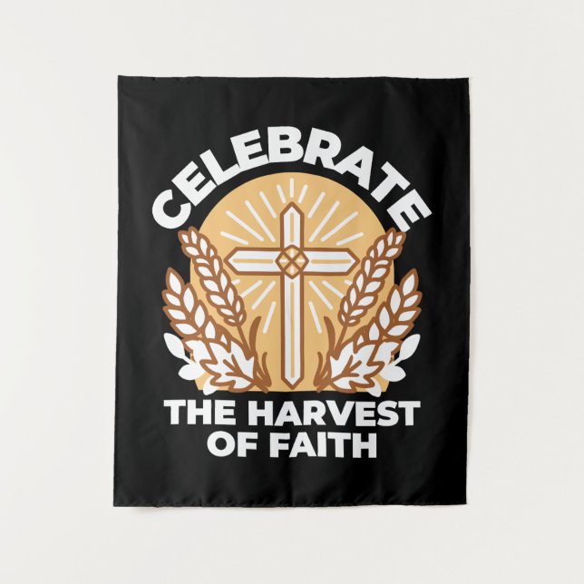 Celebrate Faith with Harvest – Inspirational Art Tapestry (Front)
