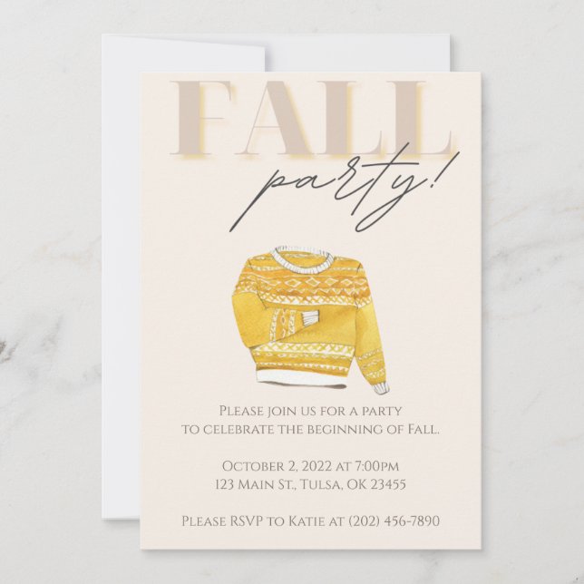Celebrate Fall Party Invitation (Front)