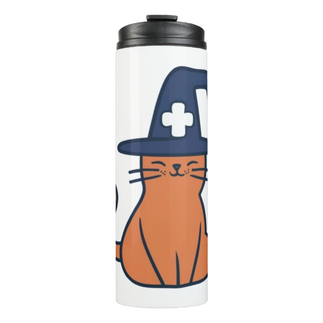 Celebrate Fall with a Feline Twist - One Spooky Nu Thermal Tumbler (Front)