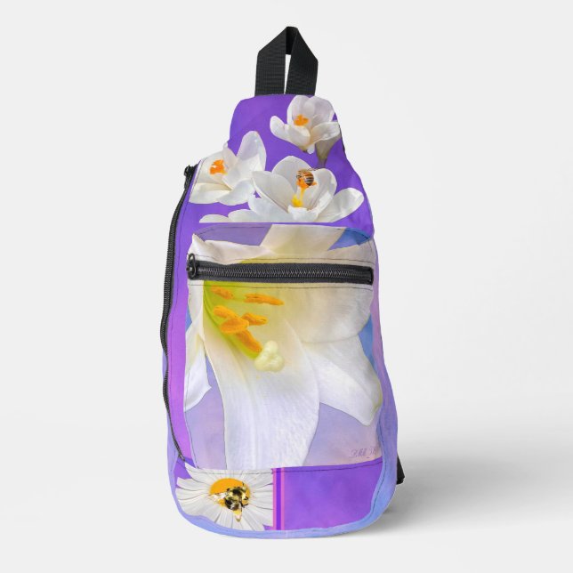 Celebrate flowers and bees Sling Bag. Sling Bag (Front)