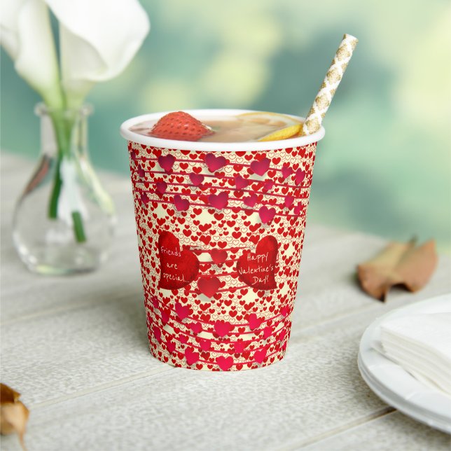 Celebrate Friends Valentine's Party Love Paper Cups (Insitu)