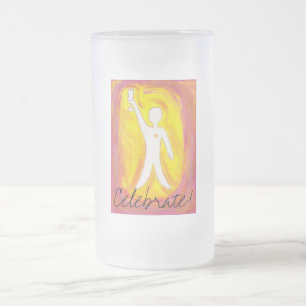 Celebrate! Frosted Glass Beer Mug