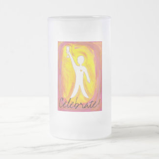 Celebrate! Frosted Glass Beer Mug