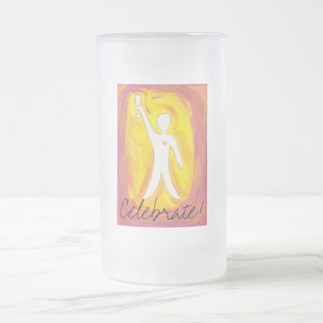 Celebrate! Frosted Glass Beer Mug (Center)