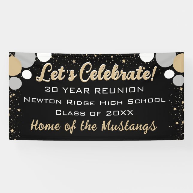 Celebrate! Fun Confetti Class Reunion banner (Horizontal)