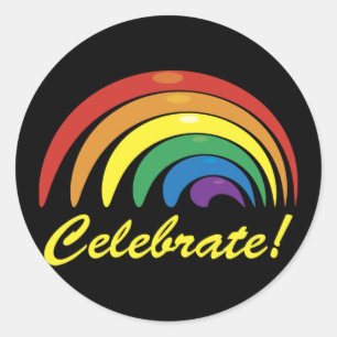 Celebrate Gay Pride Abstract Rainbow Stickers