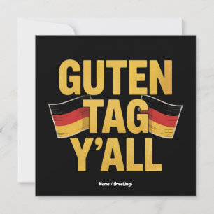 Celebrate German Heritage 'Guten Tag Y'all' Funny Invitation