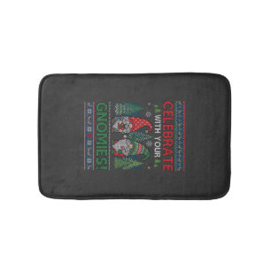 Celebrate Gnomies Christmas Gnomes Trees Reindeer Bath Mat