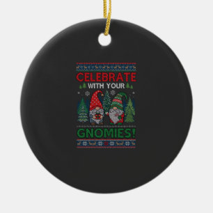 Celebrate Gnomies Christmas Gnomes Trees Reindeer Ceramic Tree Decoration