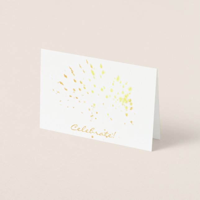 Celebrate!  Gold Foil Mini Card (Front)