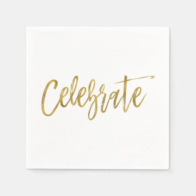 Celebrate Gold Foil Napkins (Front)