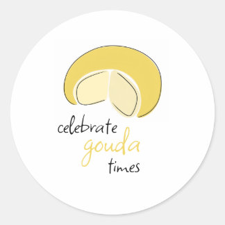 Celebrate Gouda Times Cheese Wheel Birthday Party Classic Round Sticker