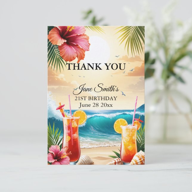  Celebrate Gratitude | 21st Birthday  Thank You Card (Standing Front)
