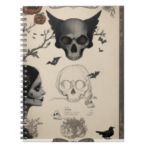 Celebrate Halloween with the Alluring Crow / Skull Notebook