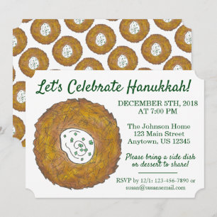 Celebrate Hanukkah Latkes Jewish Holidays Party Invitation