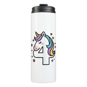 Celebrate Happy 4 Years Old Birthday Party For Gir Thermal Tumbler