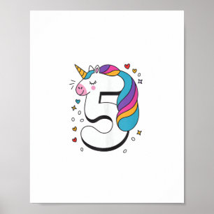 Celebrate Happy 5 Years Old Birthday Party For Gir Poster