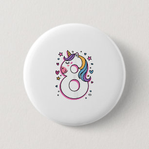 Celebrate Happy 8 Years Old Birthday Party For Gir 6 Cm Round Badge