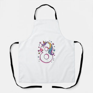 Celebrate Happy 8 Years Old Birthday Party For Gir Apron