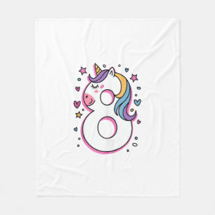 Celebrate Happy 8 Years Old Birthday Party For Gir Fleece Blanket