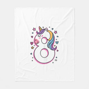 Celebrate Happy 8 Years Old Birthday Party For Gir Fleece Blanket