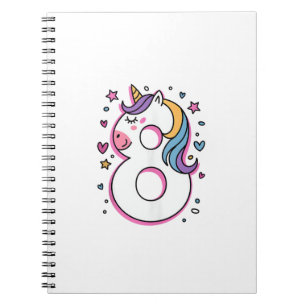 Celebrate Happy 8 Years Old Birthday Party For Gir Notebook