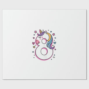 Celebrate Happy 8 Years Old Birthday Party For Gir Wrapping Paper