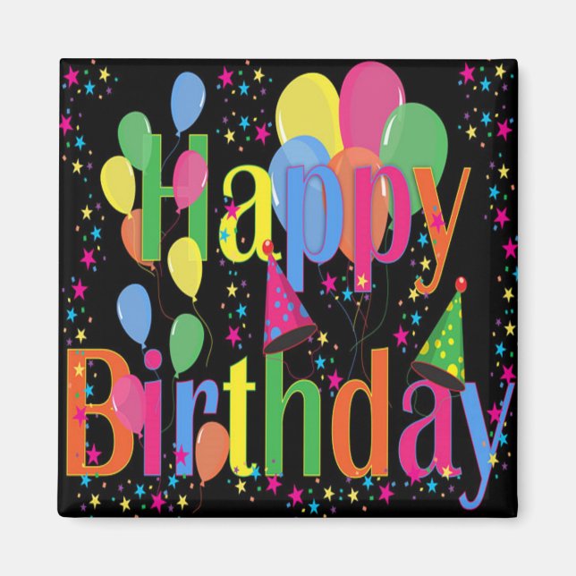 Celebrate Happy Birthday Magnet (Front)