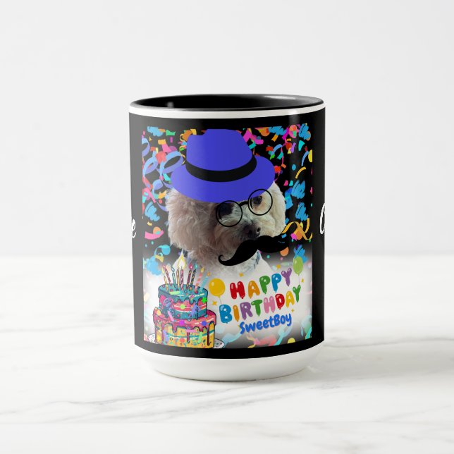 Celebrate Happy Birthday Poodle Coffee Mug (Center)