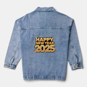 Celebrate Happy New year 2025 Day female Denim Jacket
