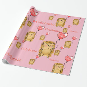 Celebrate Hedgehog Wrapping Paper