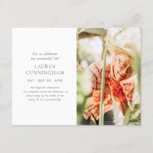 Celebrate Her Life Modern Simple Minimalist Photo Postcard