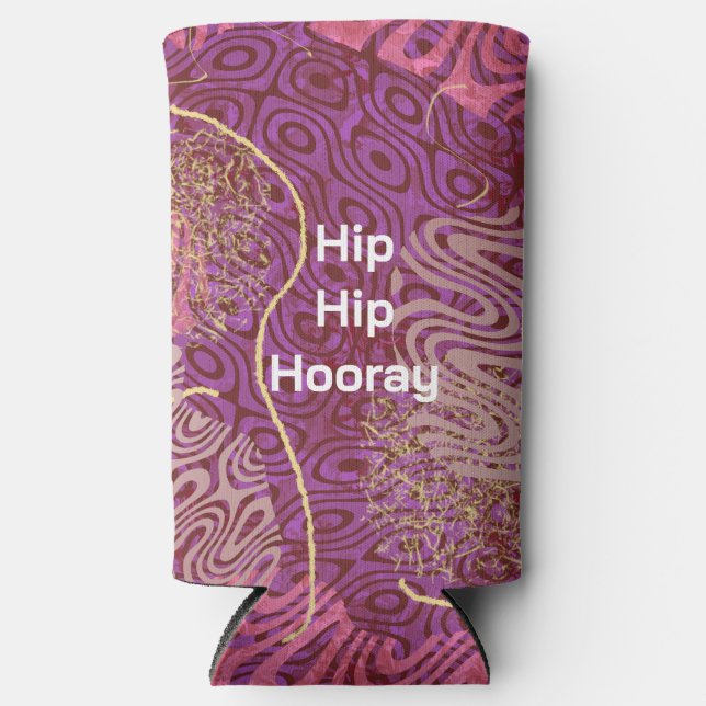 Celebrate Hip Hip Hooray Birthday Party Seltzer Can Cooler (Front)