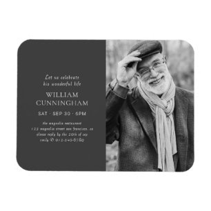 Celebrate His Life Modern Simple Minimalist Photo Magnet
