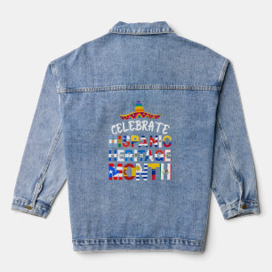 Celebrate HISPANIC HERITAGE MONTH Flags Denim Jacket
