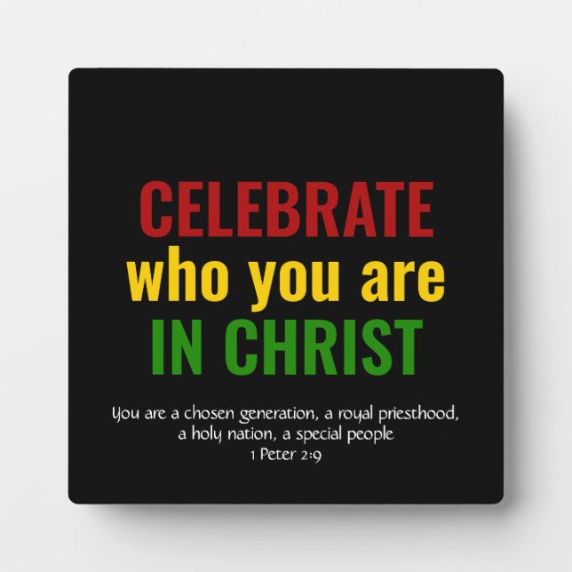 CELEBRATE Identity In Christ BHM Colours Plaque (Front)