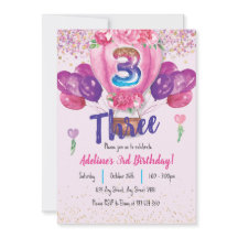 Celebrate in Pink: Confetti Balloon 3rd Birthday