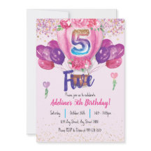 Celebrate in Pink: Confetti Balloon 5th Birthday