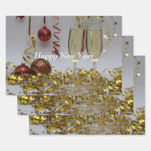 Celebrate in Style Christmas New Year Wrapping Paper Sheet