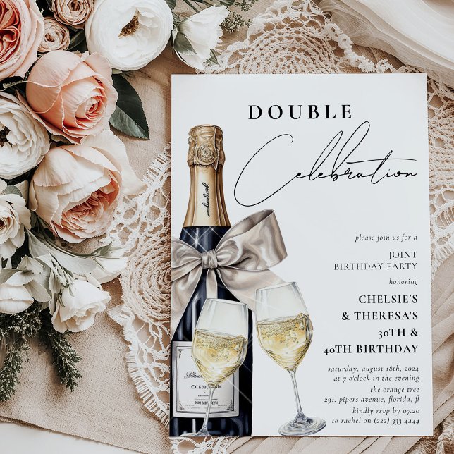 Celebrate in Style Double Birthday Party Invitation (Creator Uploaded)