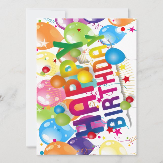 "Celebrate in Style: Happy Birthday Postcard" Holiday Card (Front)