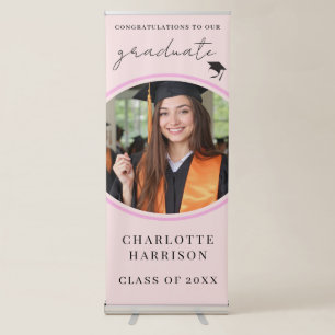Celebrate in Style with a Modern Graduation Photo Retractable Banner