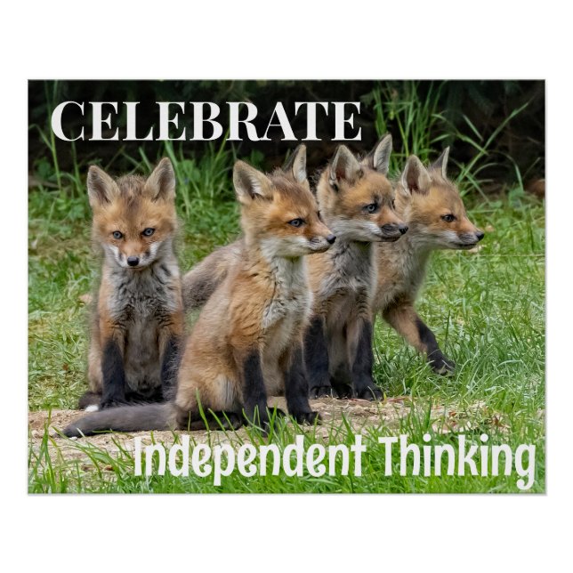 Celebrate Independant Thinking Foxes Poster (Front)