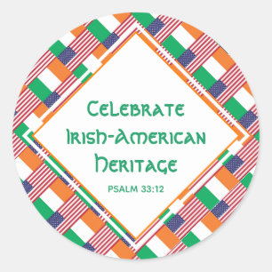 CELEBRATE IRISH-AMERICAN HERITAGE Christian Classic Round Sticker