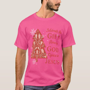 Celebrate Jesus Birth Christian Christmas Tree T-Shirt