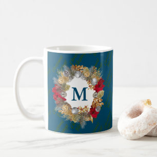 CELEBRATE JESUS Christmas Wreath CUSTOM Ocean Blue Coffee Mug