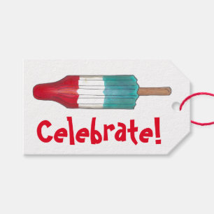 Celebrate! July 4th Patriotic Rocket Pop Popsicle Gift Tags